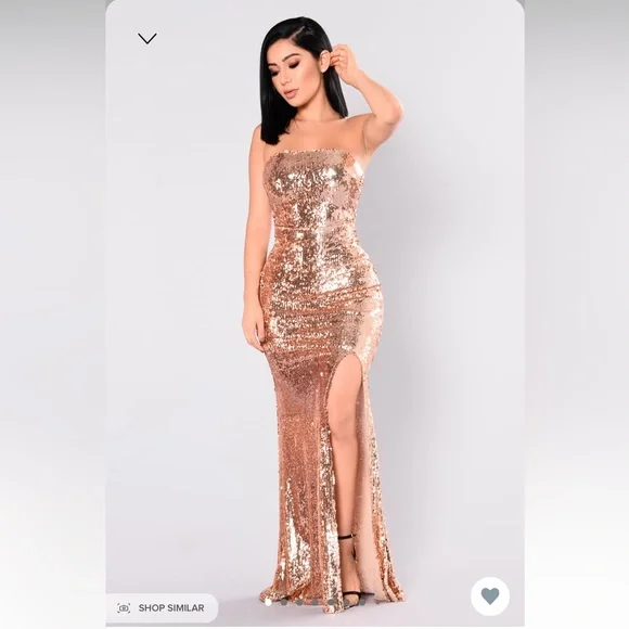 gold dress fashion nova BAOBAB Mambe Maxi Dress